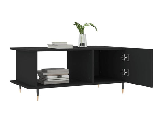 Table basse en bois d'ingénierie noir, 90 x 50 x 40 cm