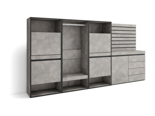 Commode grise, 287 x 35 x 145 cm