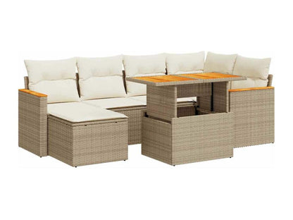 Ensemble de mobilier de jardin en résine tressée beige
