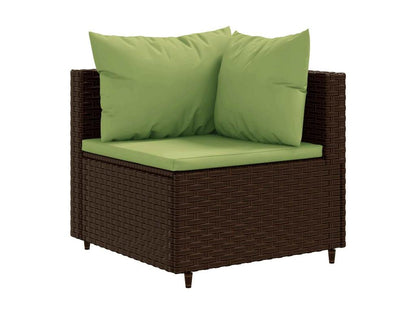 Ensemble de mobilier de jardin en résine tressée marron