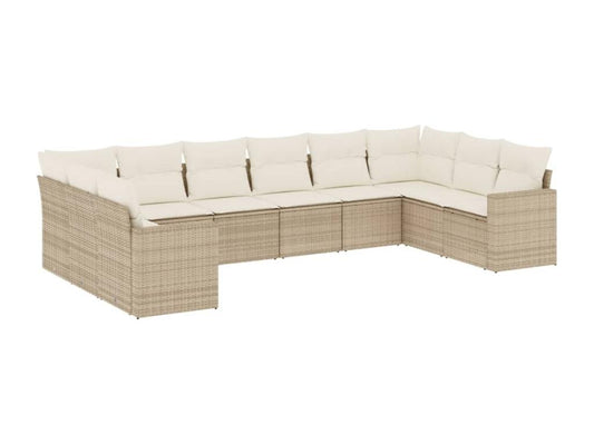 Ensemble de mobilier de jardin en résine tressée beige
