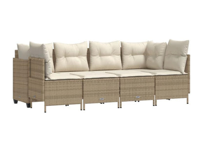 Ensemble de mobilier de jardin en résine tressée beige