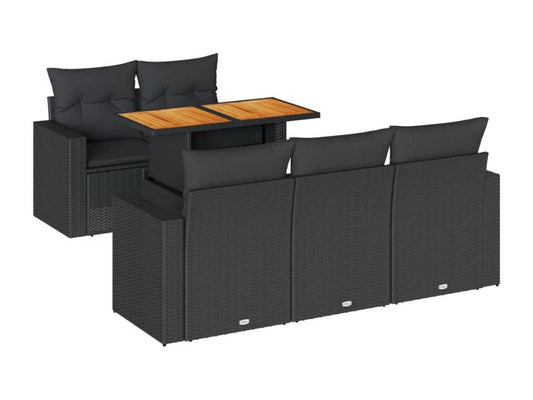 Ensemble de mobilier d'extérieur en résine tressée noire