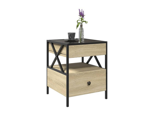 Table basse en chêne brun, 40 x 40 x 51 cm