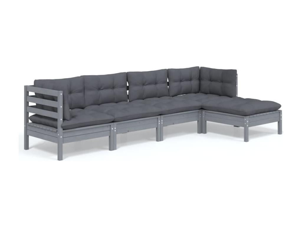 Ensemble de meubles d'extérieur en pin gris