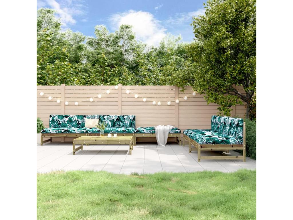 Ensemble de meubles de jardin en pin brun