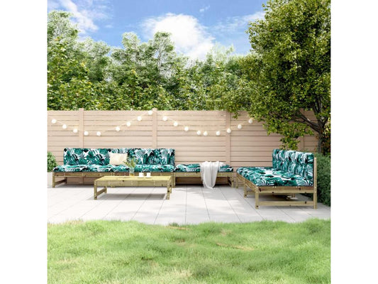 Ensemble de meubles de jardin en pin brun