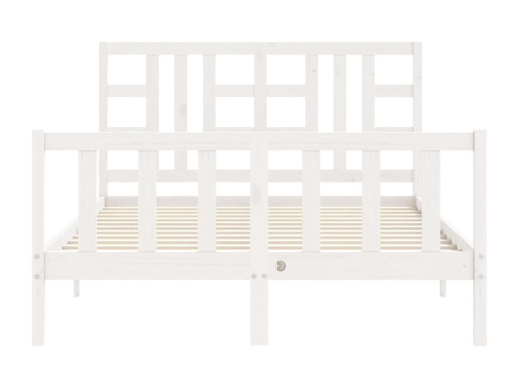 Cadre de lit en bois massif blanc