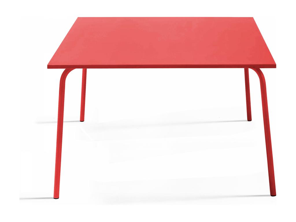 Table en métal rouge