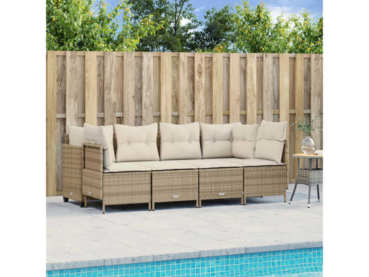 Ensemble de mobilier de jardin en résine tressée beige