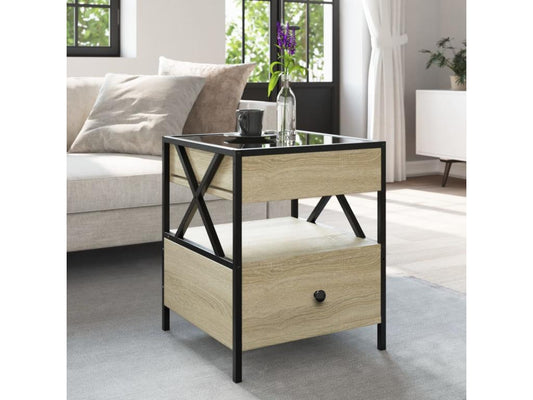 Table basse en chêne brun, 40 x 40 x 51 cm