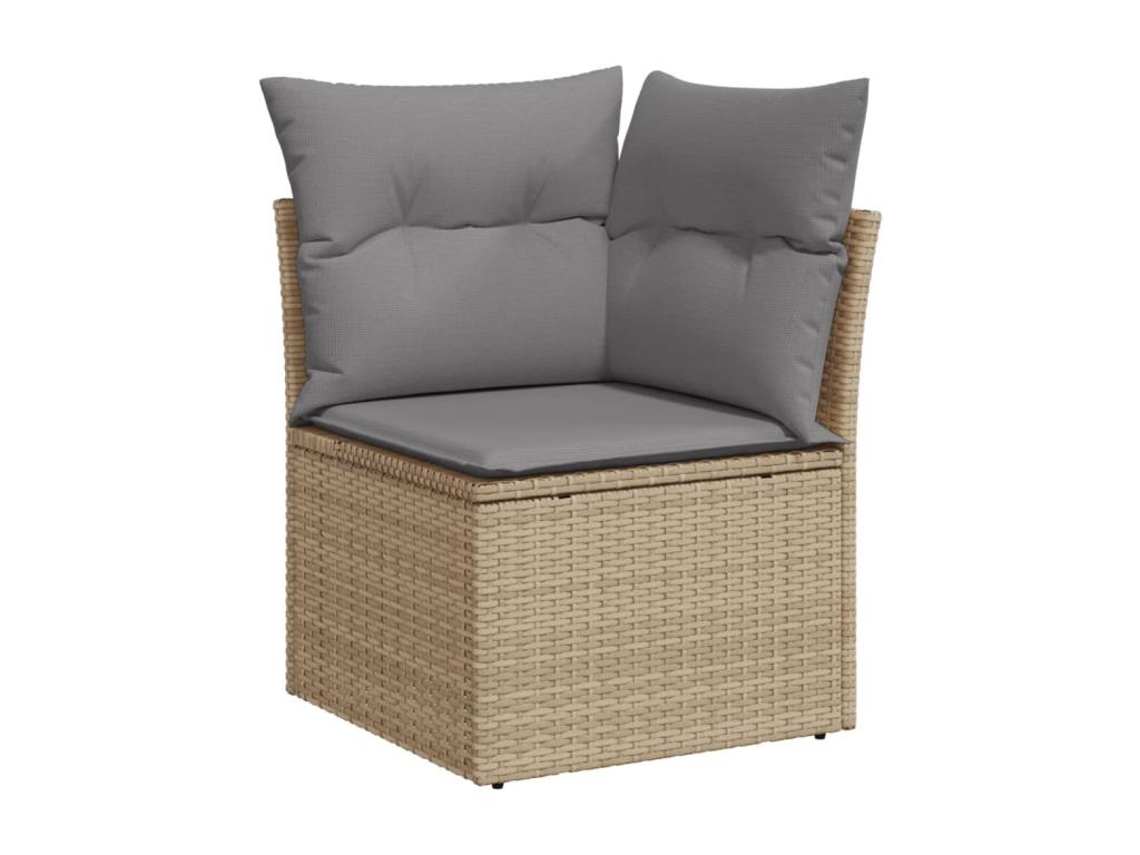 Ensemble de mobilier de jardin en résine tressée beige