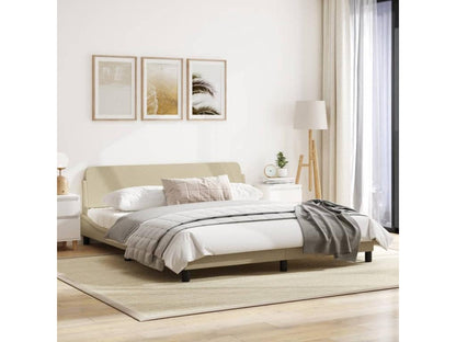 Cadre de lit en tissu beige, 180 x 200 cm
