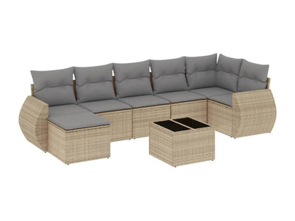 Ensemble de mobilier de jardin en résine tressée beige