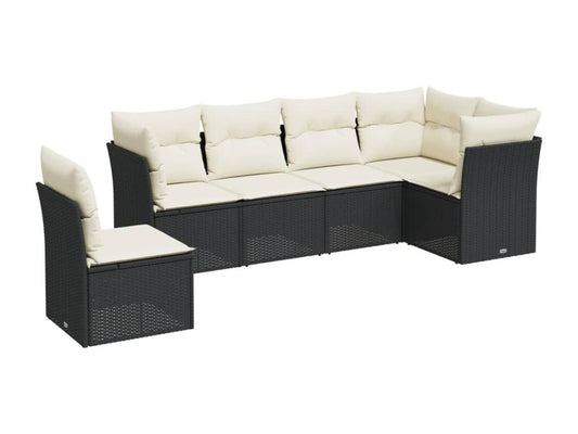 Ensemble de mobilier d'extérieur en résine tressée noire