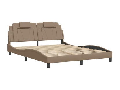 Cadre de lit en similicuir marron, 160 x 200 cm