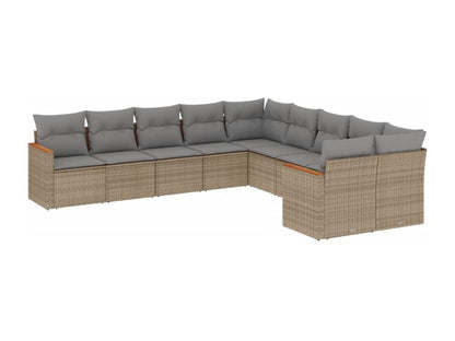 Ensemble de mobilier de jardin en résine tressée beige