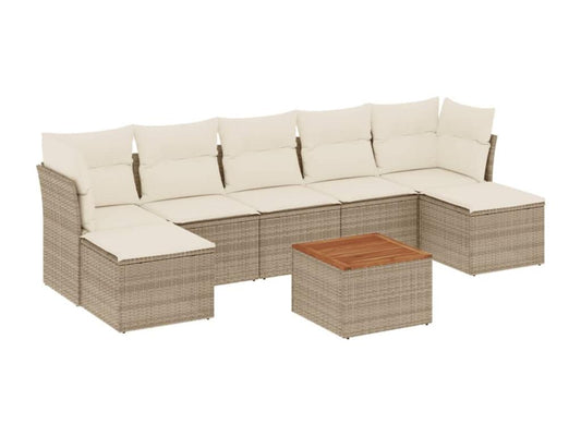 Ensemble de mobilier de jardin en résine tressée beige