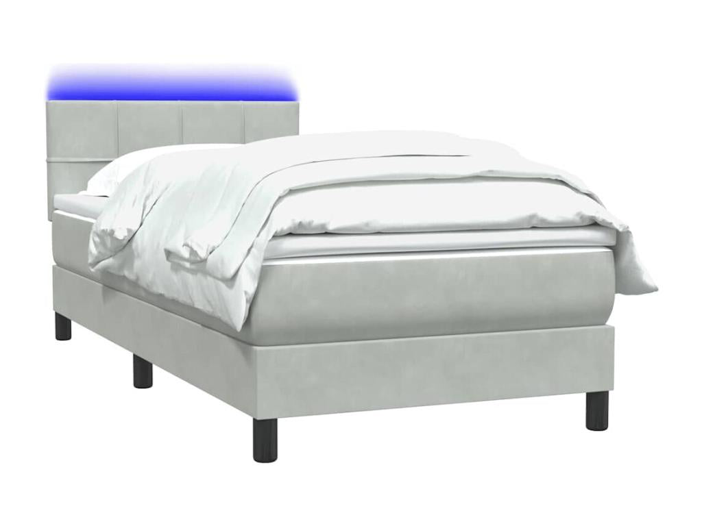Matelas en velours gris, 80 x 220 cm