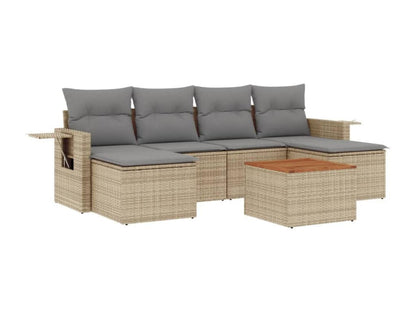 Ensemble de mobilier de jardin en résine tressée beige