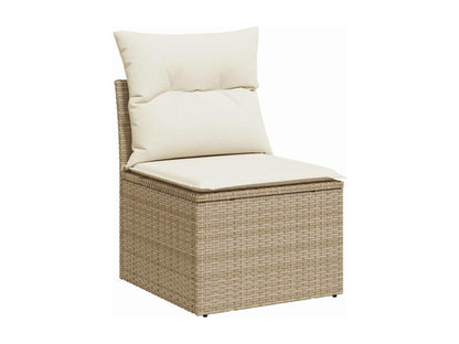 Ensemble de mobilier de jardin en résine tressée beige