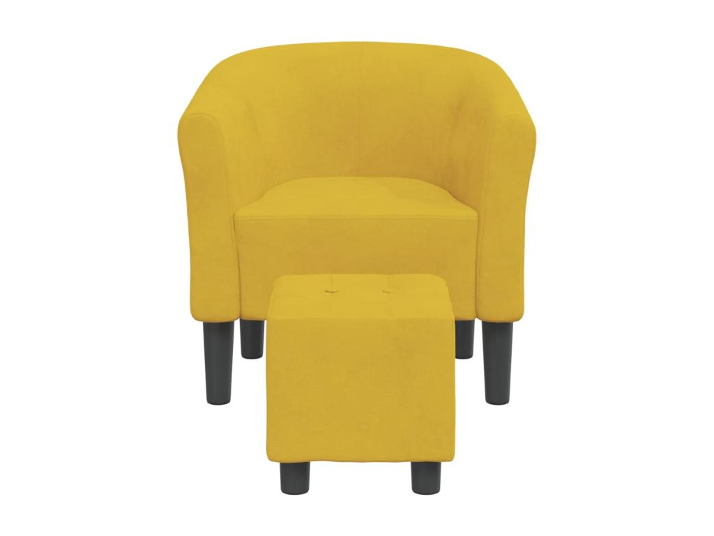 Fauteuil en velours jaune
