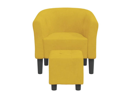 Fauteuil en velours jaune