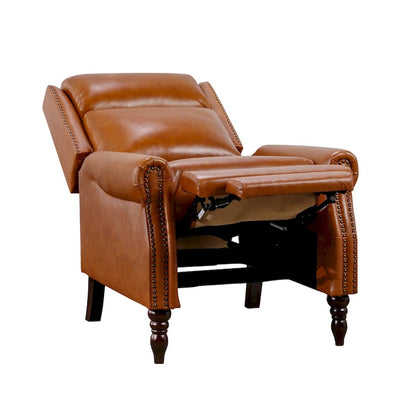 Fauteuil inclinable réglable COZYMAN en cuir véritable avec accoudoirs confortables pour salon