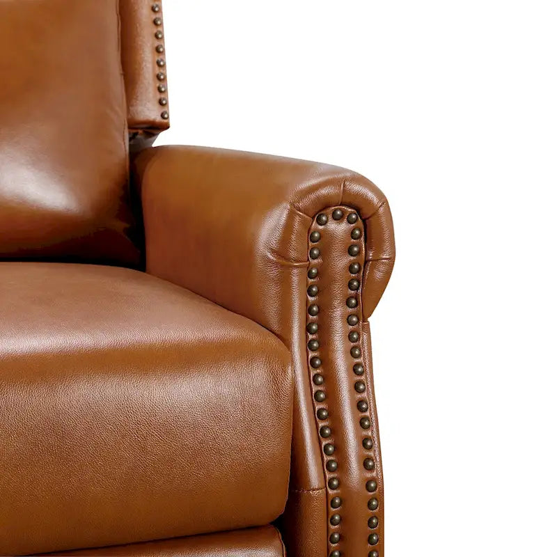 Fauteuil inclinable réglable COZYMAN en cuir véritable avec accoudoirs confortables pour salon