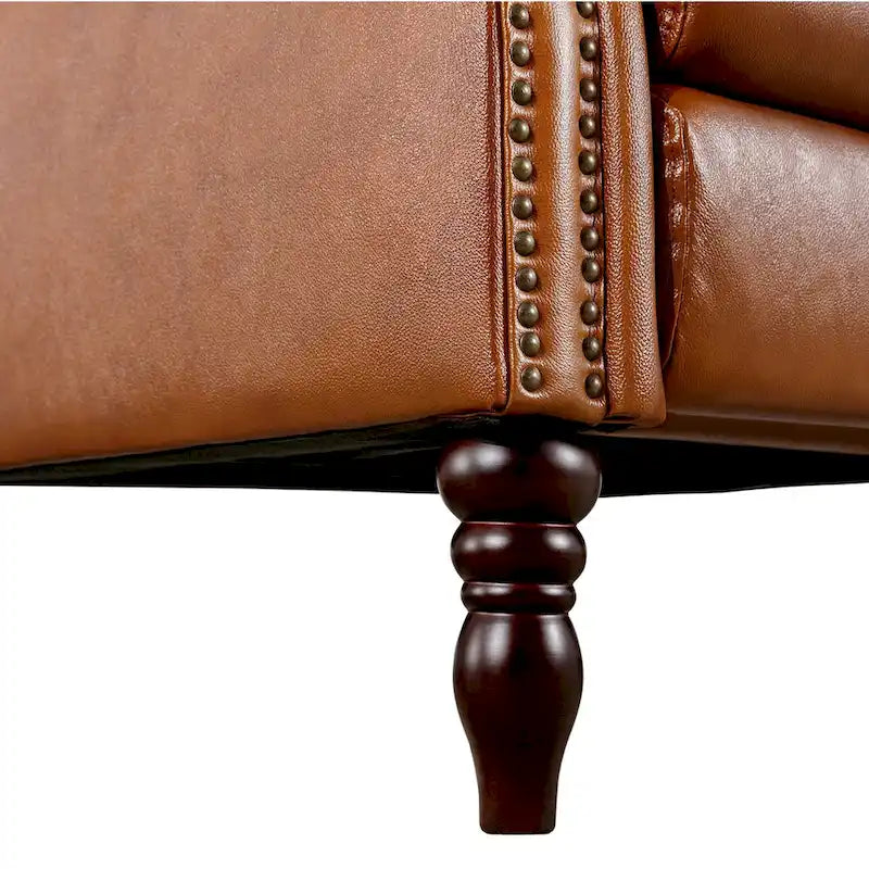 Fauteuil inclinable réglable COZYMAN en cuir véritable avec accoudoirs confortables pour salon