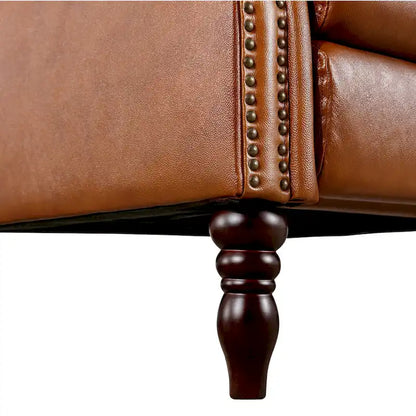 Fauteuil inclinable réglable COZYMAN en cuir véritable avec accoudoirs confortables pour salon