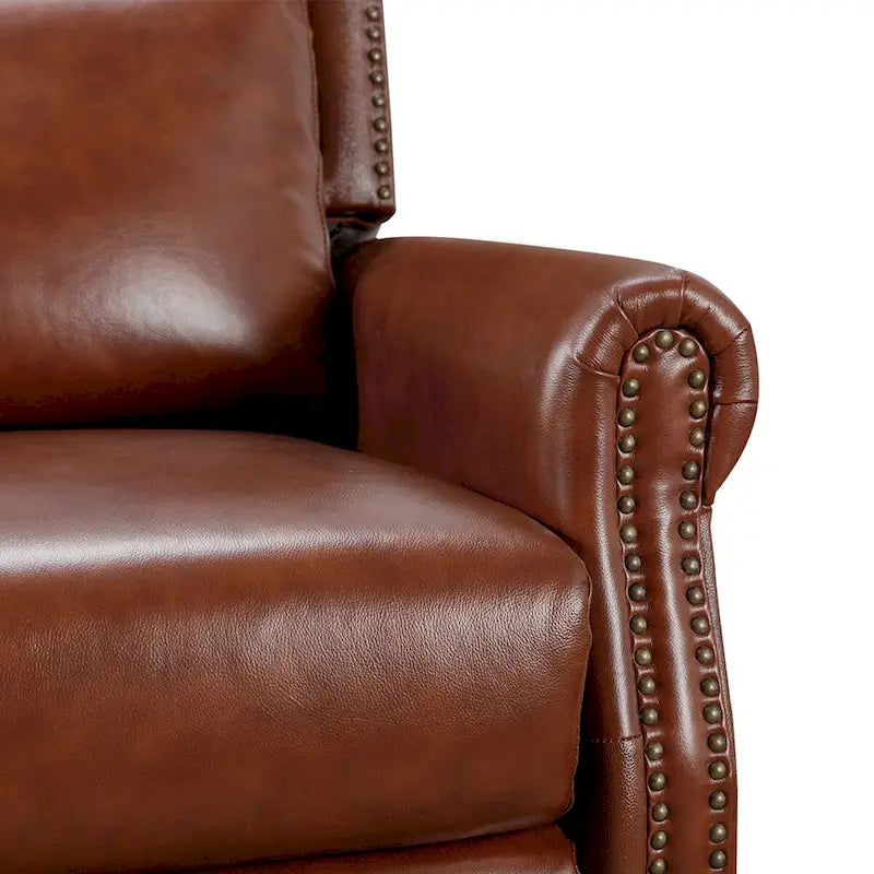 Fauteuil inclinable réglable COZYMAN en cuir véritable avec accoudoirs confortables pour salon