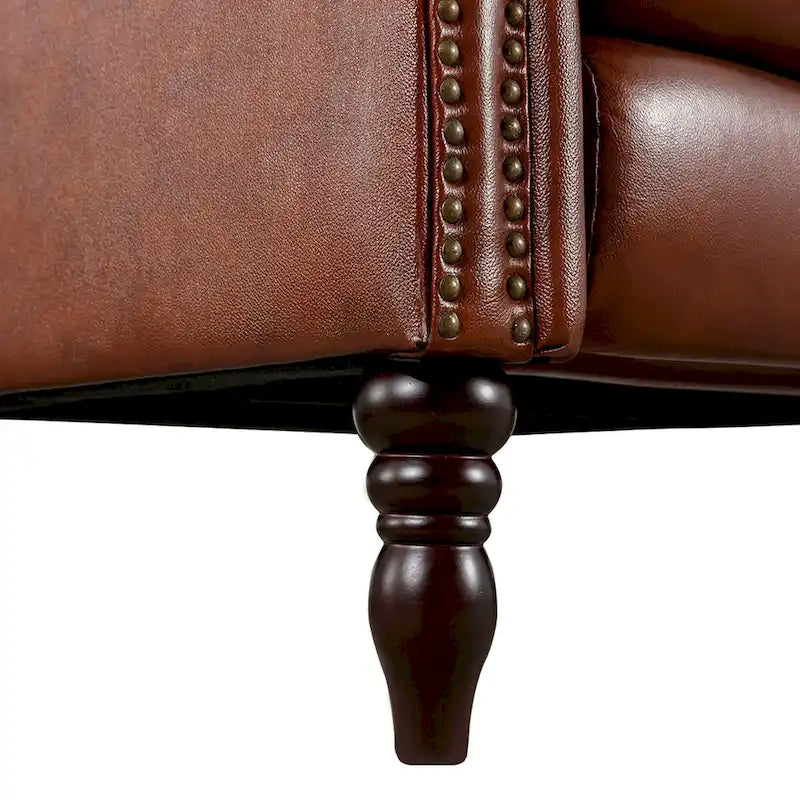 Fauteuil inclinable réglable COZYMAN en cuir véritable avec accoudoirs confortables pour salon