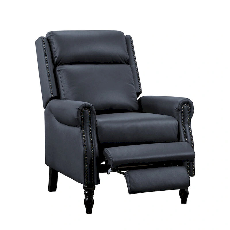 Fauteuil inclinable réglable COZYMAN en cuir véritable avec accoudoirs confortables pour salon