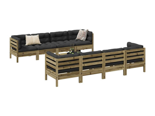 Ensemble de meubles de jardin en pin brun