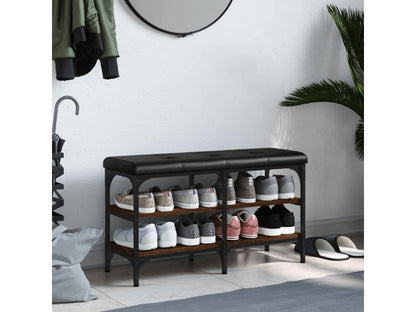 Banc en bois d'ingénierie brun, 82 x 32 x 47 cm