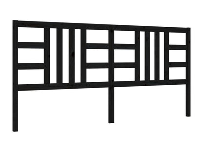 Cadre de lit en bois massif noir, 200 x 200 cm