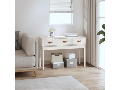 Table en bois massif blanc, 114 x 40 x 75 cm