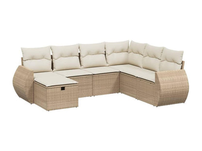 Ensemble de mobilier de jardin en résine tressée beige