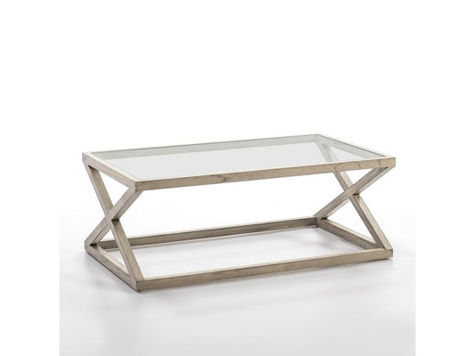 Table basse en bois massif gris