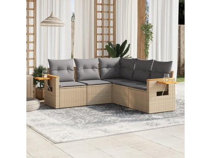 Ensemble de mobilier de jardin en résine tressée beige