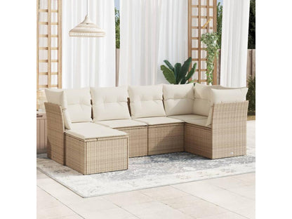 Ensemble de mobilier de jardin en résine tressée beige