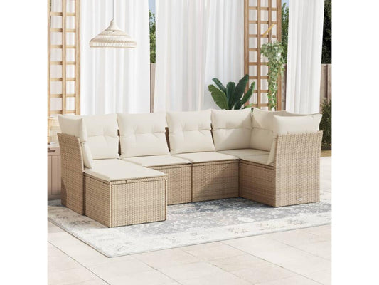 Ensemble de mobilier de jardin en résine tressée beige