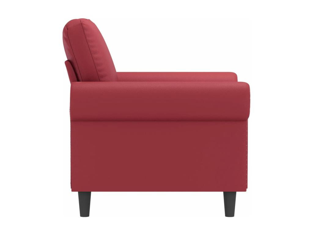 Fauteuil d'appoint en similicuir rouge