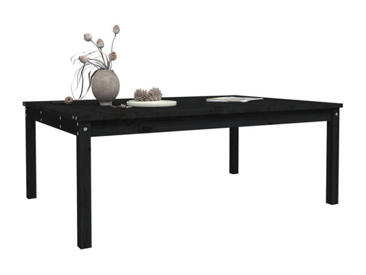 Table en bois massif noir, 121 x 82,5 x 45 cm
