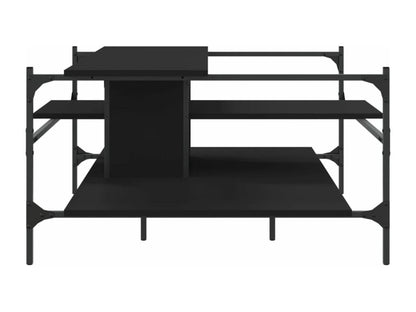 Table basse en bois composite noir, 100 x 100 x 48,5 cm