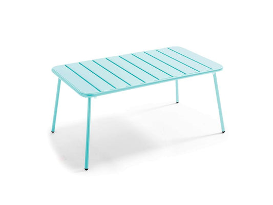 Table basse bleue, 90 x 50 cm