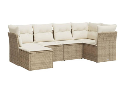 Ensemble de mobilier de jardin en résine tressée beige
