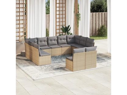 Ensemble de mobilier de jardin en résine tressée beige