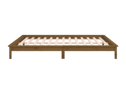 Cadre de lit en bois massif marron, 160 x 200 cm